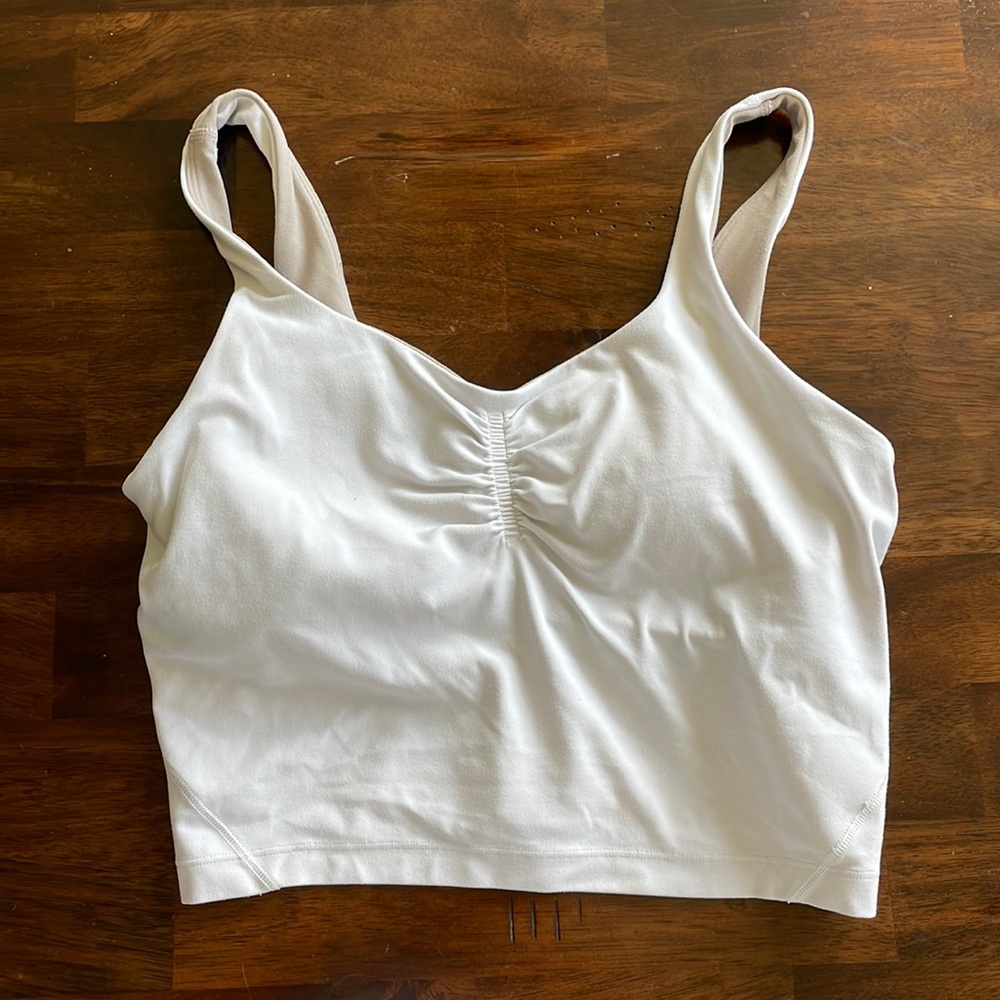 LULULEMON RUCHED WHITE ALIGN TANK